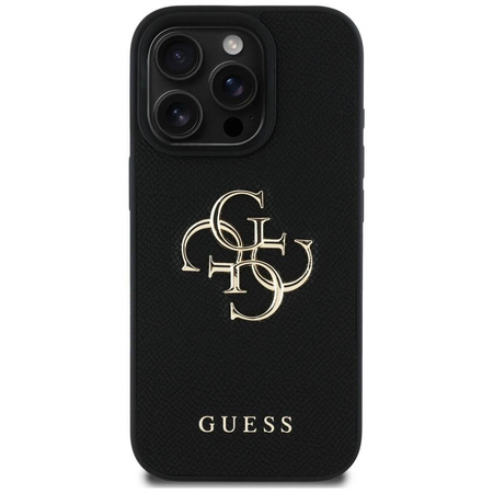 Etui IPHONE 16 PRO Guess Grained Big 4G Logo Small Classic Logo czarne