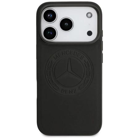 Mercedes Leder Vintage Logo MagSafe Hülle für iPhone 17 Pro - Schwarz
