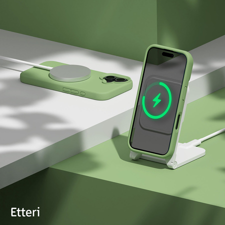 Nakładka Etteri Silicone Mag do iPhone 16 Plus 6,7" jasnozielona