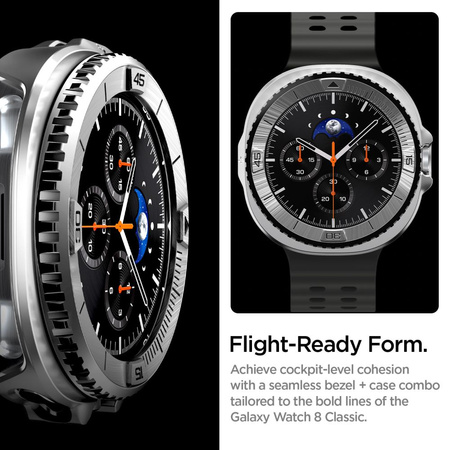 SPIGEN BEZEL TUNE PRO PILOT SAMSUNG GALAXY WATCH 8 CLASSIC (46 MM) SILVER