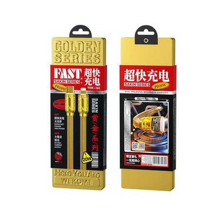 WK Design Sakin Series Fast Charging / Data Cable USB Type C - Lightning PD 20W 1m Gold (WDC-163)