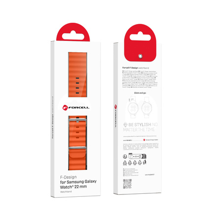 FORCELL F-DESIGN FS01 pasek / opaska do Samsung Watch 22mm pomarańczowy
