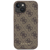 Guess 4G Metal Gold Logo case for iPhone 15 - brown
