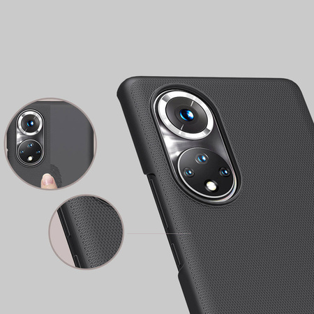 Nillkin Super Frosted Shield gehärtete Gehäuseabdeckung + Ständer Honor 50 Pro schwarz