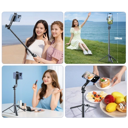 Selfie stick Wozinsky WC1Y70S teleskopowy tripod 1.7m z uchwytem na telefon - czarny