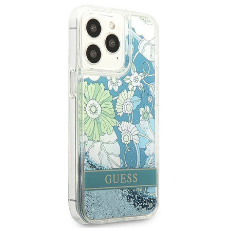 Guess GUHCP13XLFLSN iPhone 13 Pro Max 6.7 &quot;green / green hardcase Flower Liquid Glitter