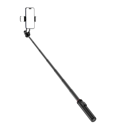 Selfie Stick WC12YDS Teleskopstativ 1,3 m aus Aluminiumlegierung mit Dual-Licht und Telefonhalter – Schwarz