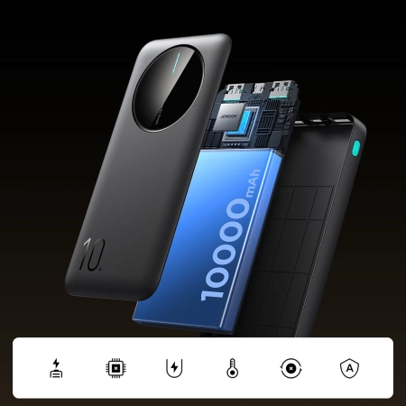 Powerbank Joyroom JR-PBF12 10000mAh 2,4A 2x USB-A 1x USB-C - schwarz