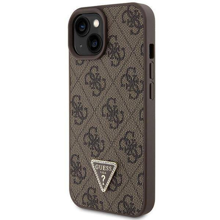 Original Case APPLE IPHONE 15 PLUS Guess Hardcase Crossbody 4G Metal Logo (GUHCP15MP4TDSCPW) brown