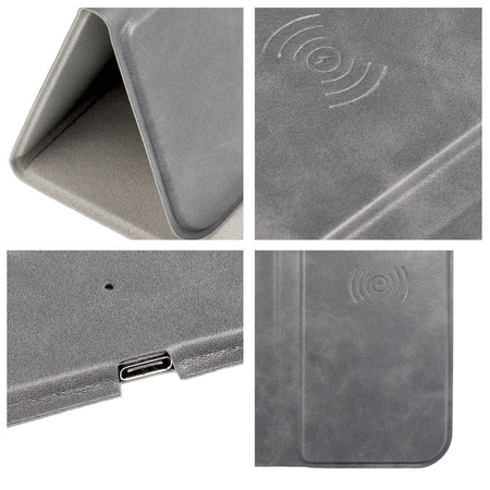 Podkładka pod mysz + ładowarka indykcyjna 15W OJD-82 brązowa/szara