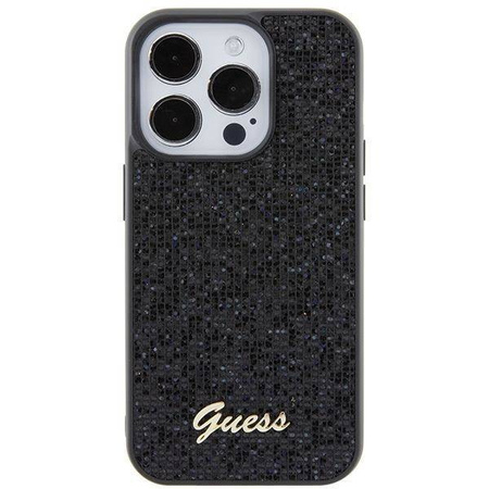 Etui Guess Disco Metal Script na iPhone 15 Pro - czarne