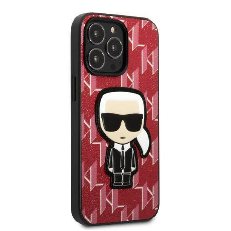 Original Case IPHONE 13 PRO MAX Karl Lagerfeld Hardcase Monogram Ikonik Patch red