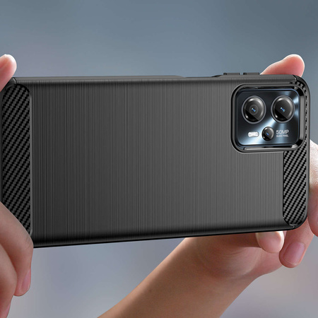 Carbon Case für Motorola Moto G53 / G13 flexible Silikon-Carbon-Hülle schwarz