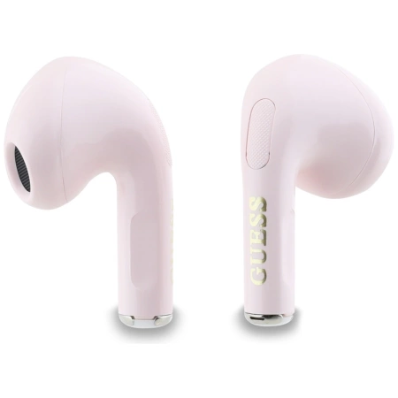 TWS Guess Glossy Effect Printed Classic Logo & Charm Headphones - Pink