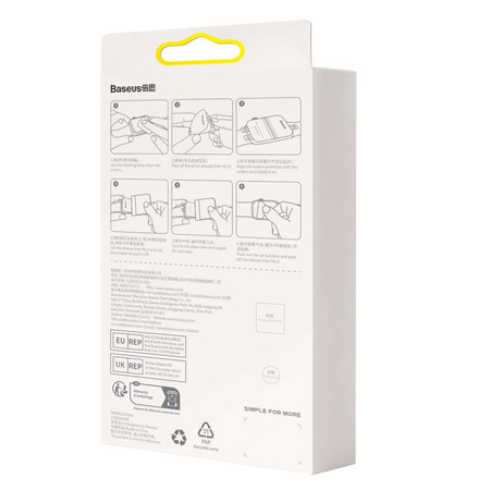 Set of 2x Baseus NanoCrystal protective film for Apple Watch 4/5/6/SE/SE 2 44mm + mounting kit - transparent