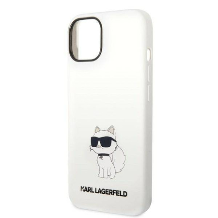 Karl Lagerfeld nakładka do iPhone 14 Plus 6,7" KLHMP14MSNCHBCH biała hard case Magsafe Silicone NFT Choupette