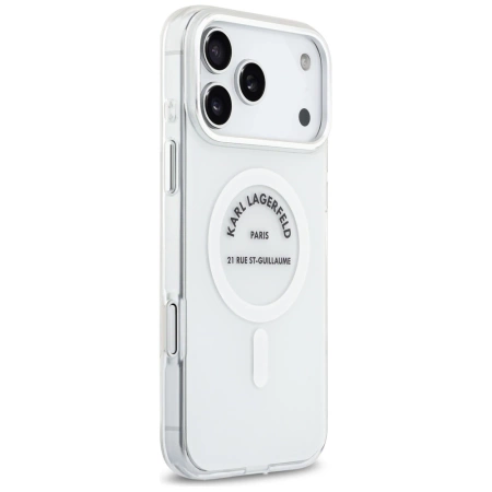 Karl Lagerfeld IML Karl RSG Logo MagSafe Case für iPhone 17 Pro Max - Transparent