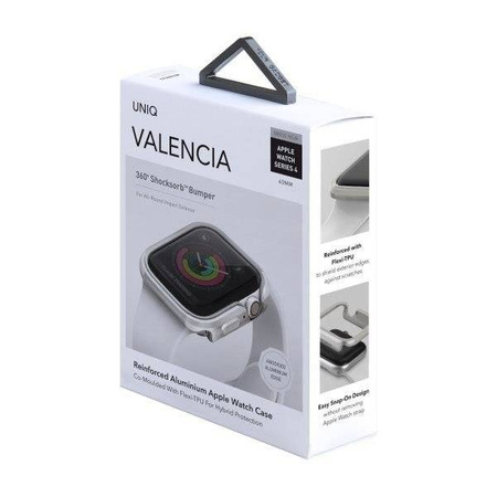 UNIQ etui Valencia Apple Watch Series 5/ 4 40MM srebrny/titanium silver