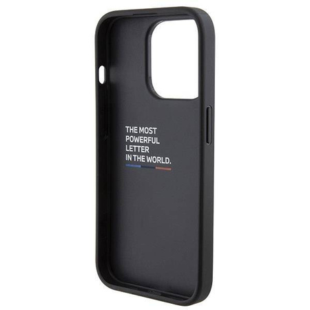 Etui BMW Grip Stand Smooth & Perforated na iPhone 15 Pro - czarne