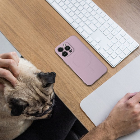 Futerał Silicone Mag Cover kompatybilny z MagSafe do IPHONE 11 różowy