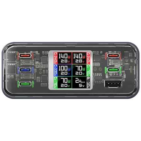 Stacja ładująca 4smarts Desk Charger     Lucid GaN DIY 360W 5xUSB-C 1xUSB-A szary