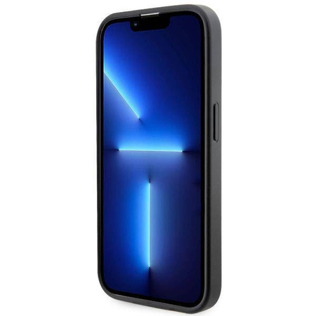 Guess GUHMP14XP4RPSK iPhone 14 Pro Max 6,7&quot; schwarz/schwarzes Hardcase 4G bedruckte Streifen MagSafe