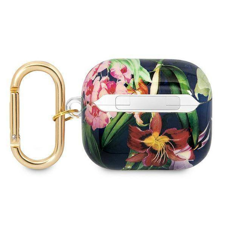 Etui APPLE AIRPODS 3 Guess AirPods Flower Strap Collection (GUA3HHFLB) niebieskie