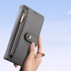 Dux Ducis Lawa Leather Case for Samsung Galaxy S25 Ultra with Detachable Magnetic Wallet - Gray