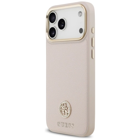 Guess Grained Strass Logo MagSafe Hülle für iPhone 17 Pro Max - Pink
