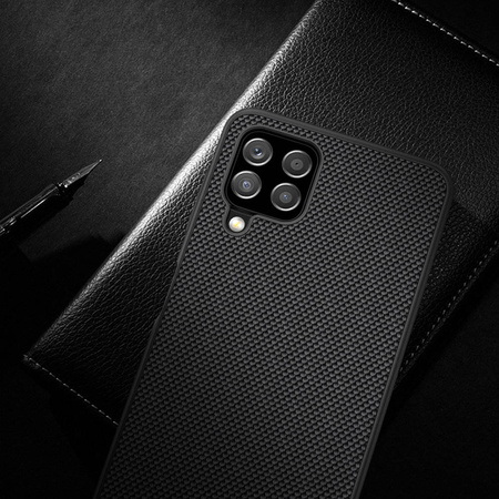 Nillkin Textured Case wytrzymałe wzmocnione etui z żelową ramką i nylonem na tyle Samsung Galaxy A22 4G czarny