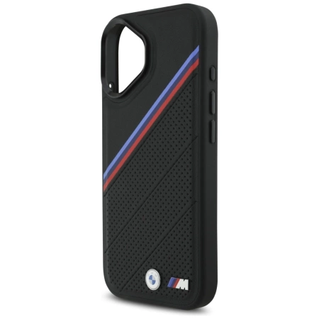BMW M Tricolor Metal Logo MagSafe Case für iPhone 17 – Schwarz