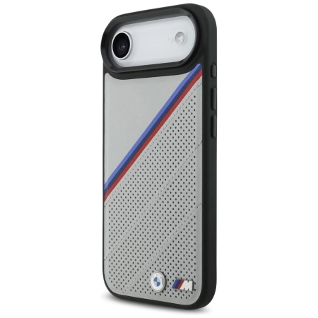 Etui BMW M Tricolor Metal Logo MagSafe do iPhone 17 Air - szare