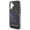 Original Handyhülle IPHONE 16 PLUS BMW Hardcase Motosport IML Random Stripes (BMHCP16M23HTRAK) schwarz
