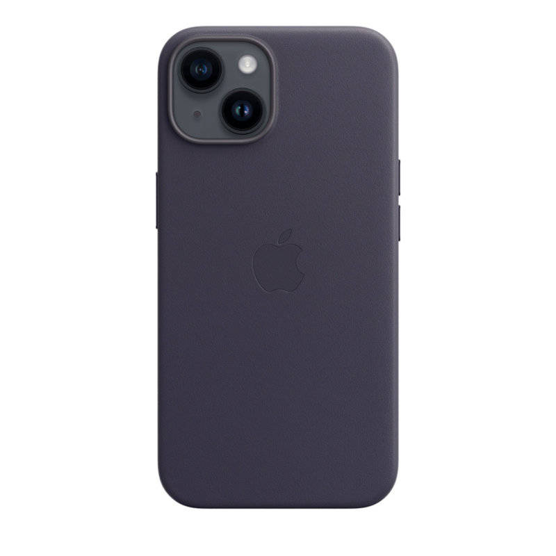 Etui Leather Case with MagSafe do Apple iPhone 14 Granatowe
