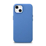 iCarer Litchi Premium Leather Case iPhone 14 Magnetic Leather Case with MagSafe light blue (WMI14220709-LB)