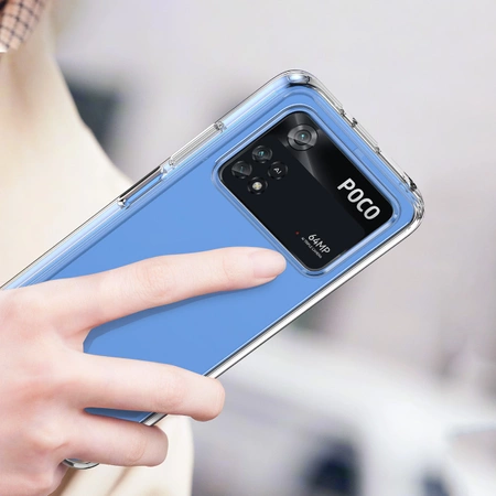 Outer Space Case für Xiaomi Poco M4 Pro Cover mit flexiblem Rahmen blau
