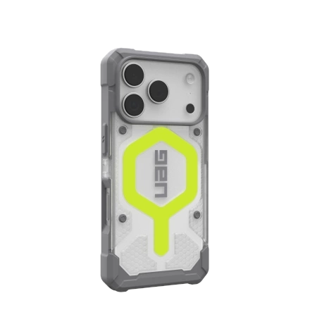 UAG Pathfinder Clear MagSafe Case für iPhone 17 Pro - Neongrau