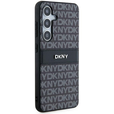 DKNY DKHCS24SPRTHSLK S24 S921  czarny/black hardcase Leather Mono Stripe & Metal Logo