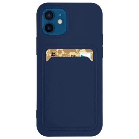 Kartenetui Silikon Wallet Wallet mit Kartensteckplatz Dokumenten für Xiaomi Redmi Note 10 5G / Poco M3 Pro Marineblau