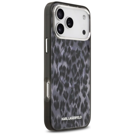 Karl Lagerfeld IML Leopard Pattern MagSafe Case für iPhone 17 Pro Max - Schwarz