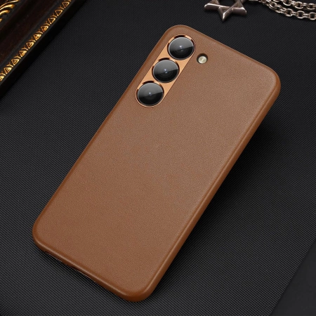 Dux Ducis Grit Hülle für Samsung Galaxy S23+ elegante Hülle aus Kunstleder braun