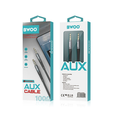 BWOO kabel BO-AUX064 Nylon braided+Aluminum-alloy shell aux 3.5mm do 3.5mm