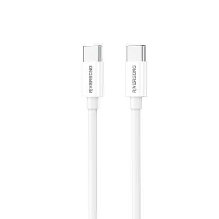 Riversong kabel Lotus 08 USB-C - USB-C 1,0m 3A jasny szary CT76