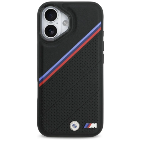 BMW M Tricolor Metal Logo MagSafe Case für iPhone 17 – Schwarz