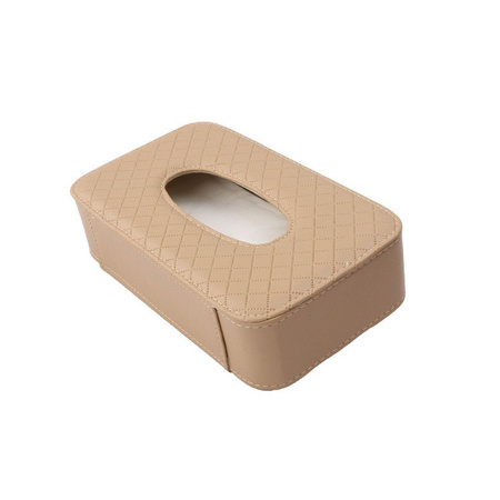 Pojemnik na chusteczki z paskiem beżowy