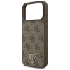 Guess Leather 4G Triangle Strass MagSafe Case für iPhone 17 Pro Max - Braun