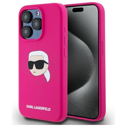 KARL LAGERFELD futerał do IPHONE 15 Pro Max kompatybilny z MagSafe KLHMP15XSKHPPLF (SIL KL Head Print) fuschia