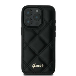 Case IPHONE 16 Guess Hardcase Quiled Metal Logo (GUHCP16SPSQSQSK) black