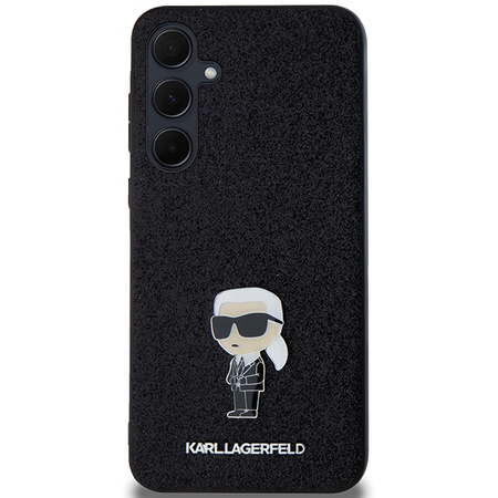 Oryginalne Etui KARL LAGERFELD hardcase Fixed Glitter Ikonik Logo Metal Pin KLHCSA55GKNPSK do Samsung Galaxy A55 czarny