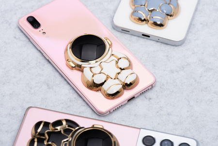 Stojak na telefon ASTRONAUTA - naklejany - biały